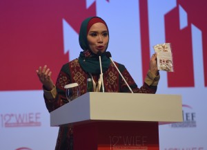Riski Hapsari, Founder and Owner, Koleksikikie.com, Republic of Indonesia saat Sesi Masterclass dengan tema Empowering Women in eCommerce di World Islamic Economic Forum (WIEF) ke-12 di Jakarta, Rabu (3/8). KEMENKEU-WIEF/Prasetyo Utomo